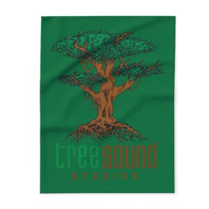TreeSound Studios Arctic Fleece Blanket — Cozy Green Tree Logo Throw