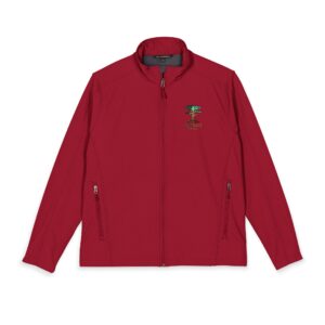 Men's Embroidered Soft Shell Jacket — Festive Dancing Elf Design