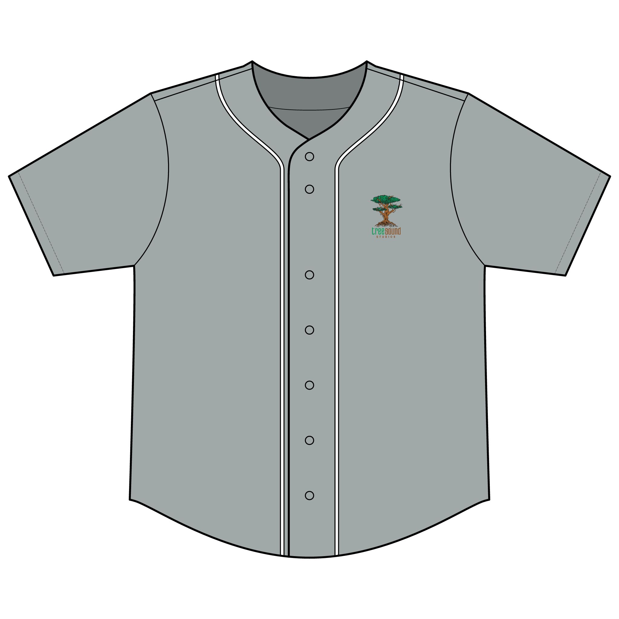 Tree Sound Studios Baseball Jersey — Vintage Tree Logo Short-Sleeve Button-Up - Image 2